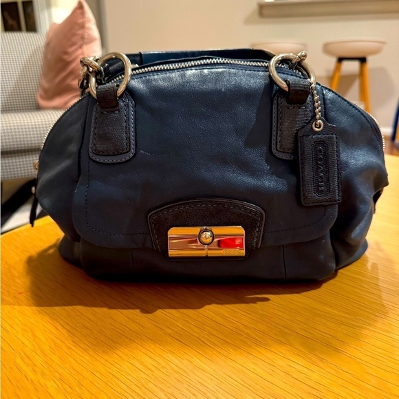 COACH Kristen Leather Satchel Bag in Blue Creed 19296 - Picture 1 of 7